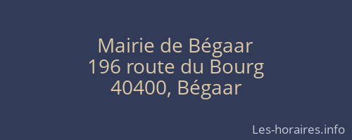 Mairie de Bégaar