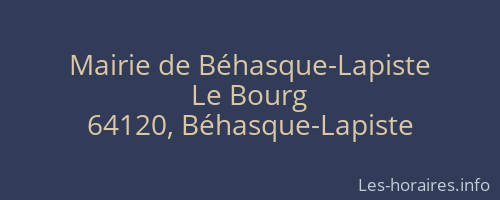 Mairie de Béhasque-Lapiste