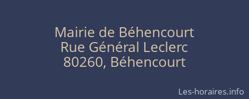 Mairie de Béhencourt