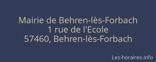 Mairie de Behren-lès-Forbach