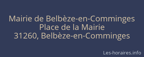 Mairie de Belbèze-en-Comminges