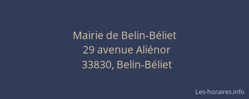 Mairie de Belin-B&eacute;liet