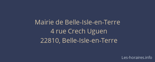 Mairie de Belle-Isle-en-Terre