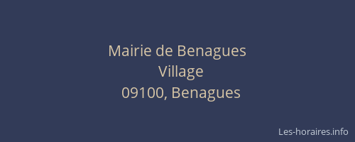 Mairie de Benagues