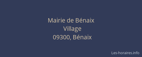 Mairie de Bénaix