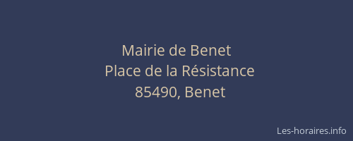 Mairie de Benet