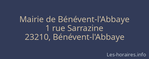 Mairie de Bénévent-l'Abbaye