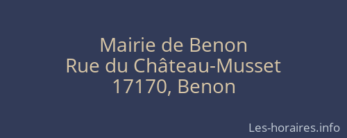 Mairie de Benon
