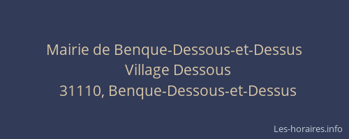 Mairie de Benque-Dessous-et-Dessus
