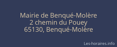 Mairie de Benqué-Molère