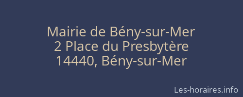 Mairie de Bény-sur-Mer