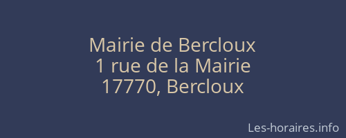 Mairie de Bercloux