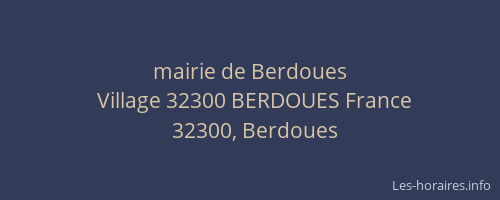 mairie de Berdoues