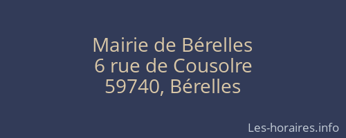 Mairie de Bérelles
