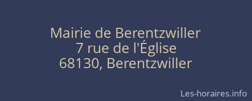 Mairie de Berentzwiller