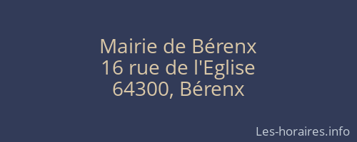 Mairie de Bérenx