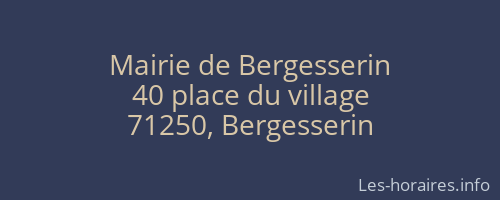 Mairie de Bergesserin
