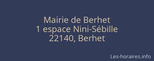 Mairie de Berhet