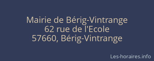 Mairie de Bérig-Vintrange