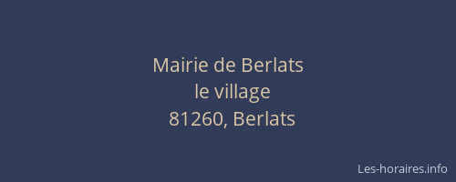 Mairie de Berlats