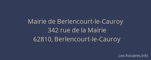 Mairie de Berlencourt-le-Cauroy