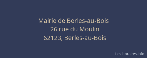 Mairie de Berles-au-Bois