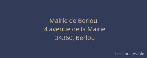 Mairie de Berlou