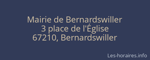 Mairie de Bernardswiller