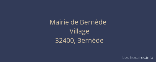 Mairie de Bern&egrave;de