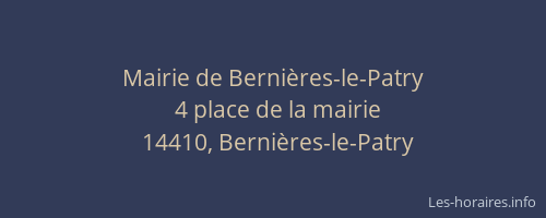 Mairie de Bernières-le-Patry