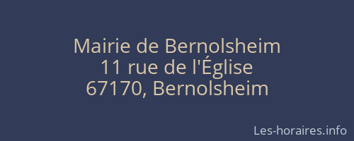 Mairie de Bernolsheim