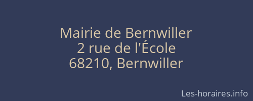 Mairie de Bernwiller