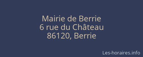 Mairie de Berrie