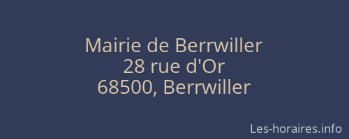 Mairie de Berrwiller