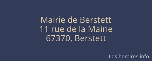 Mairie de Berstett