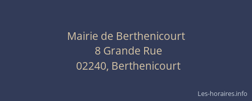 Mairie de Berthenicourt