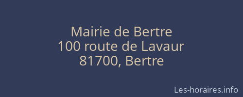 Mairie de Bertre
