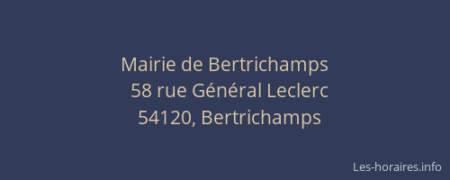 Mairie de Bertrichamps