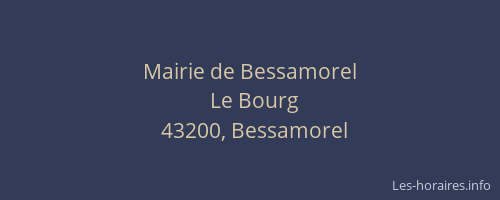 Mairie de Bessamorel