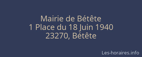 Mairie de Bétête