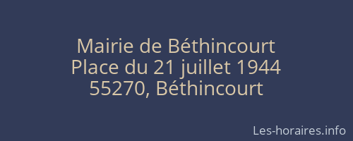 Mairie de Béthincourt