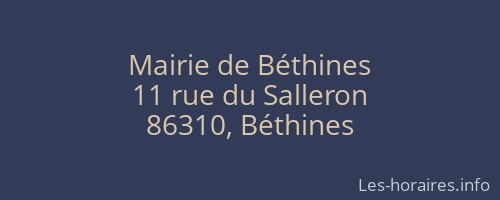 Mairie de Béthines