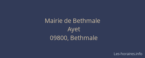 Mairie de Bethmale