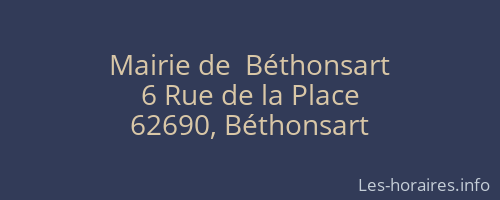 Mairie de  Béthonsart