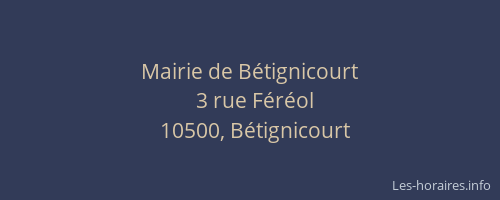 Mairie de Bétignicourt