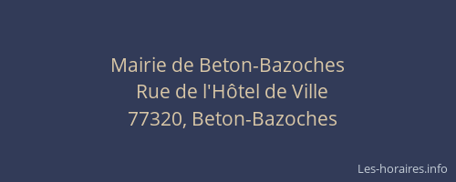 Mairie de Beton-Bazoches