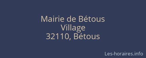 Mairie de Bétous
