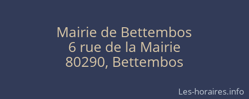 Mairie de Bettembos