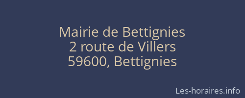 Mairie de Bettignies