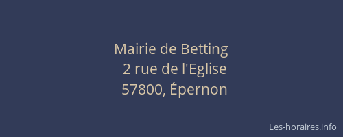 Mairie de Betting
